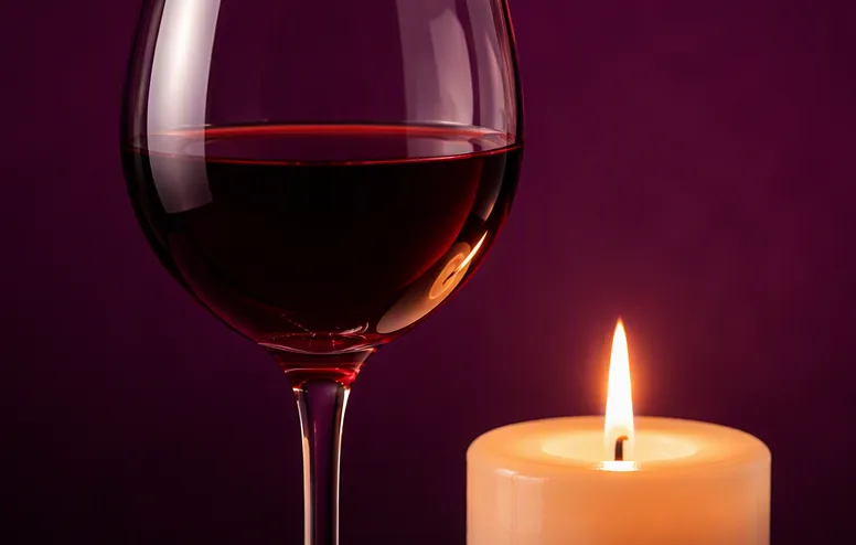 A candlelit table set for six, ready for guests